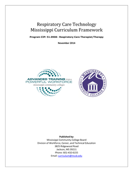 Respiratory Care Technology Mississippi Curriculum Framework