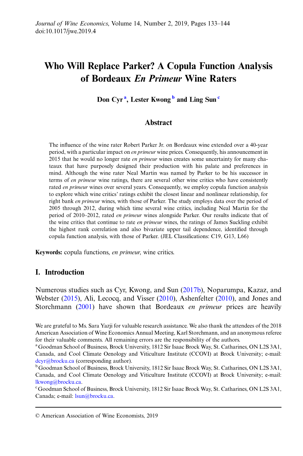A Copula Function Analysis of Bordeaux En Primeur Wine Raters