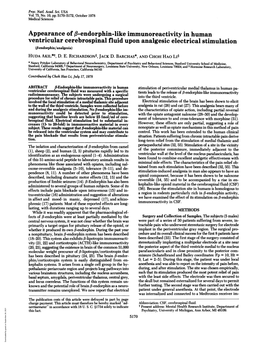 Appearance Off3-Endorphin-Like Immunoreactivity in Human