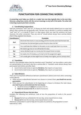 Punctuation for Connecting Words