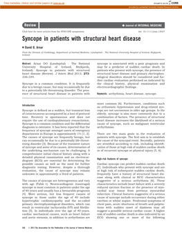 Syncope in Patients with Structural Heart Disease