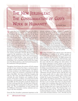 The New Jerusalem: the Consummation of God's Work in Humanity