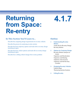 Returning from Space: Re-Entry