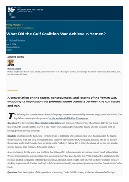 What Did the Gulf Coalition War Achieve in Yemen? | the Washington Institute