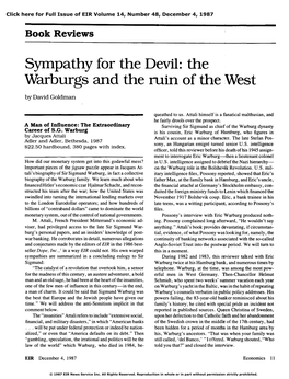 Sympathy for the Devil: the Warburgs and the Ruin of the West