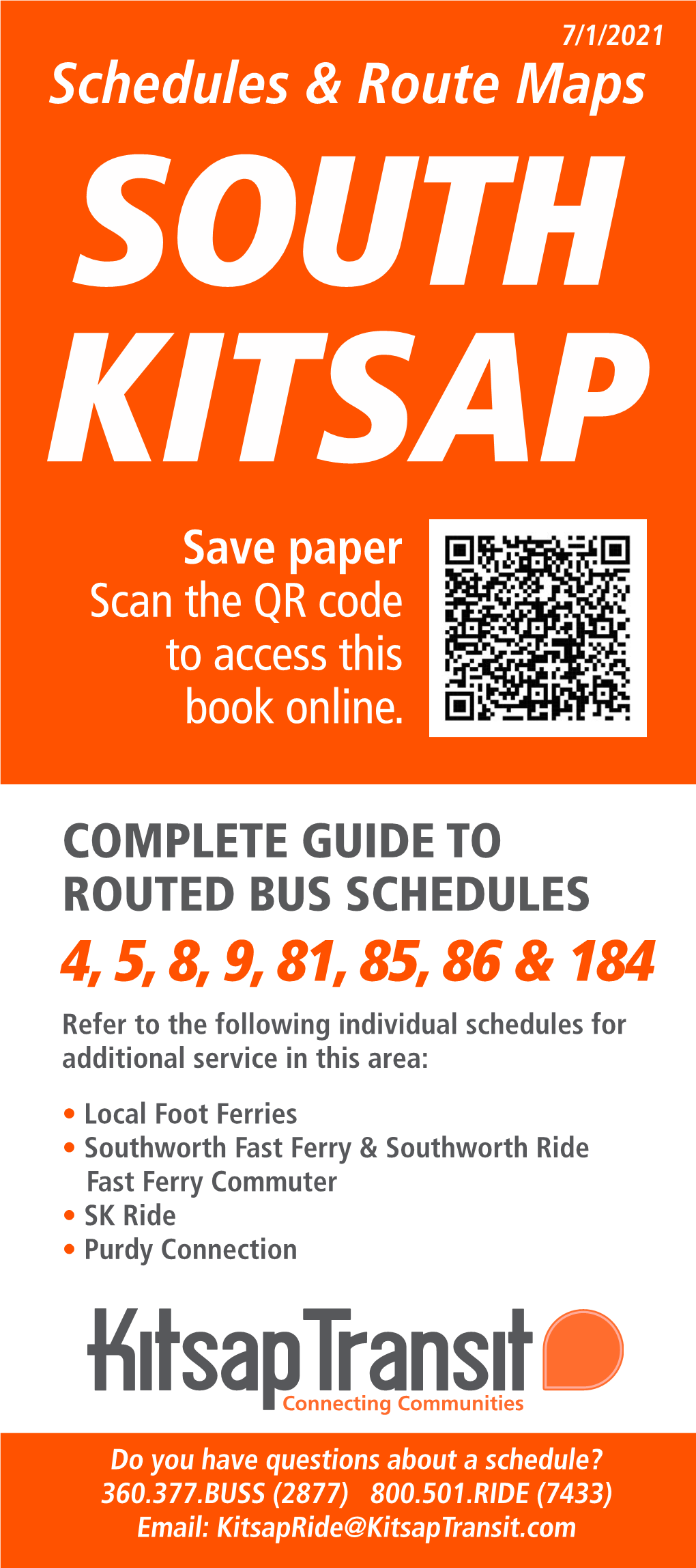Schedules & Route Maps 4, 5, 8, 9, 81, 85, 86 &
