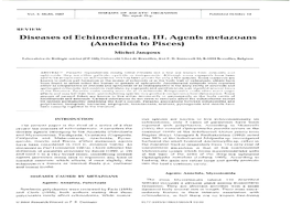 Diseases of Echinodermata. 111. Agents Metazoans (Annelida to Pisces)
