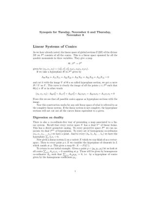 Linear Systems of Conics