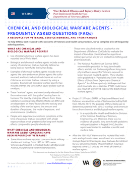 Chemical and Biological Warfare Agents