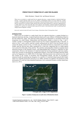1 PREDICTION of FORMATION of LAND-TIED ISLANDS Shiho