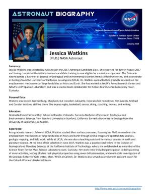 Jessica Watkins (Ph.D.) NASA Astronaut