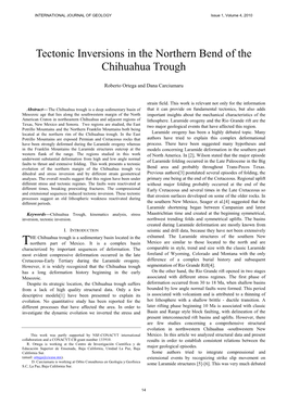 Tectonic Inversions in the Northern Bend of the Chihuahua Trough