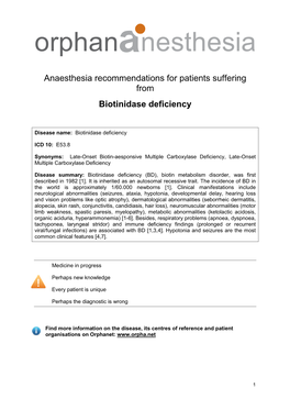 Biotinidase Deficiency