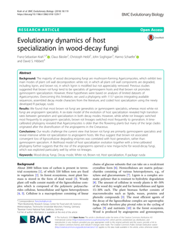Evolutionary Dynamics of Host Specialization in Wood-Decay Fungi