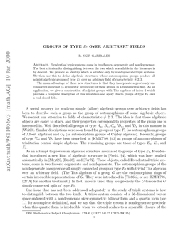 Arxiv:Math/9811056V3 [Math.AG] 19 Jan 2000 Neetdi.Wi Ecie L Ruso Type of Groups to All Correspond Described Properties Weil Their and In