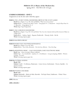 Unit 2 Course Schedule (PDF)