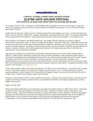 The Zlatne Uste Golden Festival