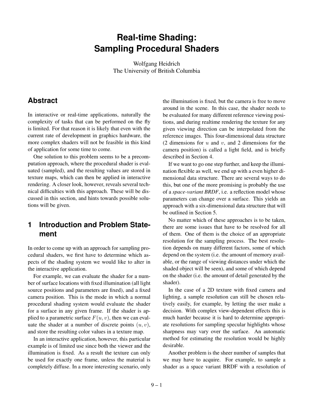 Real-Time Shading: Sampling Procedural Shaders