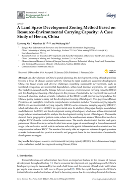 A Land Space Development Zoning Method Based on Resource–Environmental Carrying Capacity: a Case Study of Henan, China