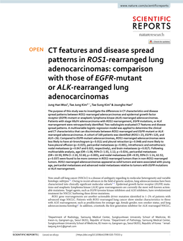 CT Features and Disease Spread Patterns in ROS1-Rearranged Lung