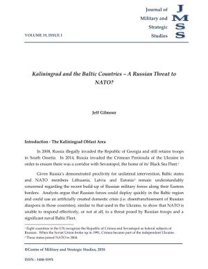 Kaliningrad and the Baltic Countries – a Russian Threat to NATO?