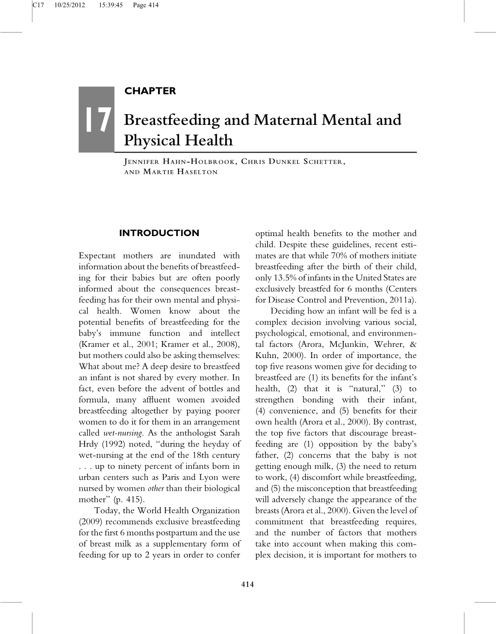 Breastfeeding and Maternal Mental and Physical Health