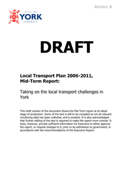 Annex a Local Transport Plan 2006