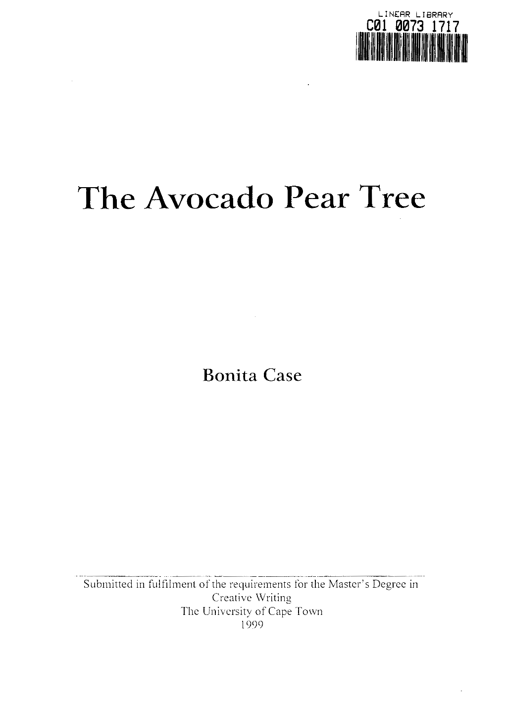 The Avocado Pear Tree