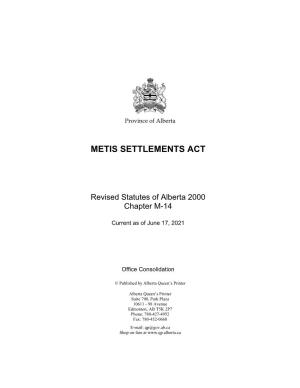 Metis Settlements Act