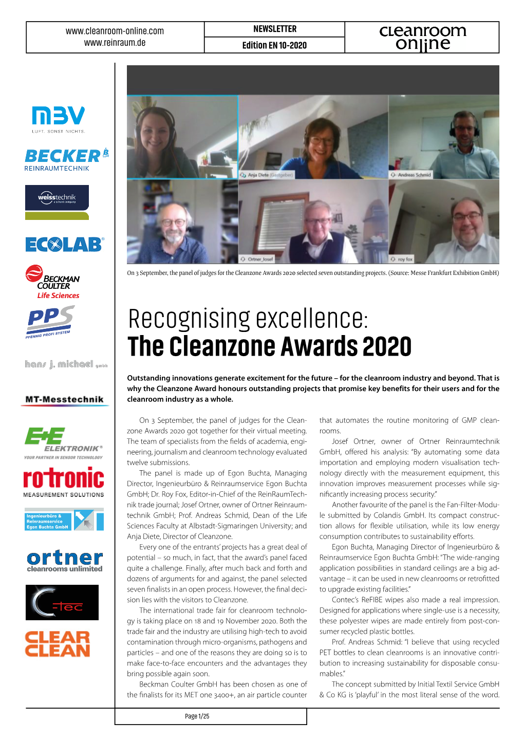Recognising Excellence: the Cleanzone Awards 2020