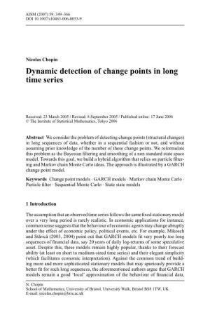 Dynamic Detection of Change Points in Long Time Series