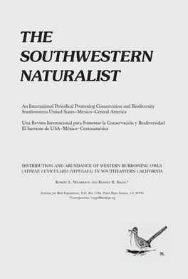 An International Periodical Promoting Conservation and Biodiversity Southwestern United States—Mexico—Central America