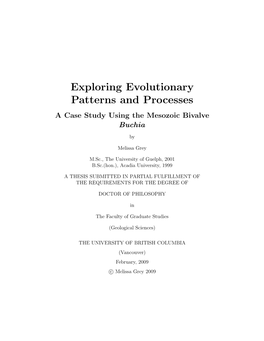 Exploring Evolutionary Patterns and Processes a Case Study Using the Mesozoic Bivalve Buchia