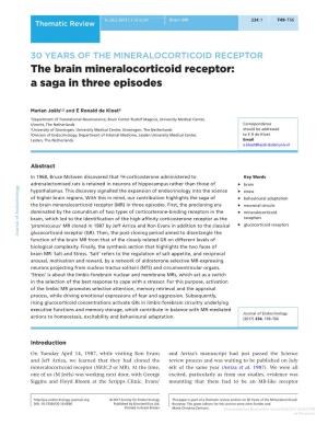 The Brain Mineralocorticoid Receptor: a Saga in Three Episodes
