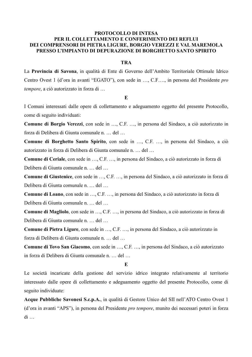 Protocollo D'intesa Depuratore Evidenziato