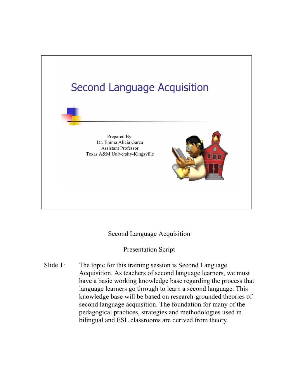 Second Language Acquisition