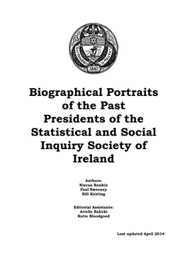 Biographical Portraits of the Past Presidents of the Statistical and Social Inquiry Society of Ireland