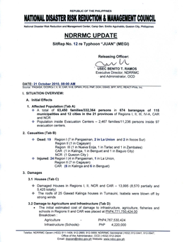 NDRRMC Update Sitrep 12 Re TY Juan 21 Oct 2010-08AM.MDI