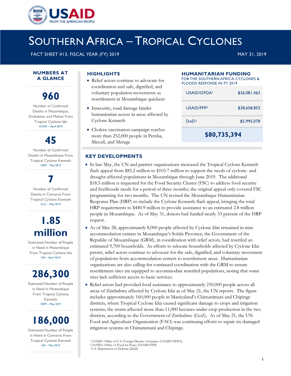 Southern Africa Tropical Cyclones Fact Sheet