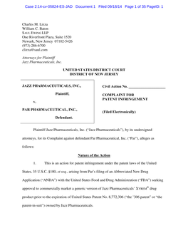 Case 2:14-Cv-05824-ES-JAD Document 1 Filed 09/18/14 Page 1 of 35 Pageid: 1