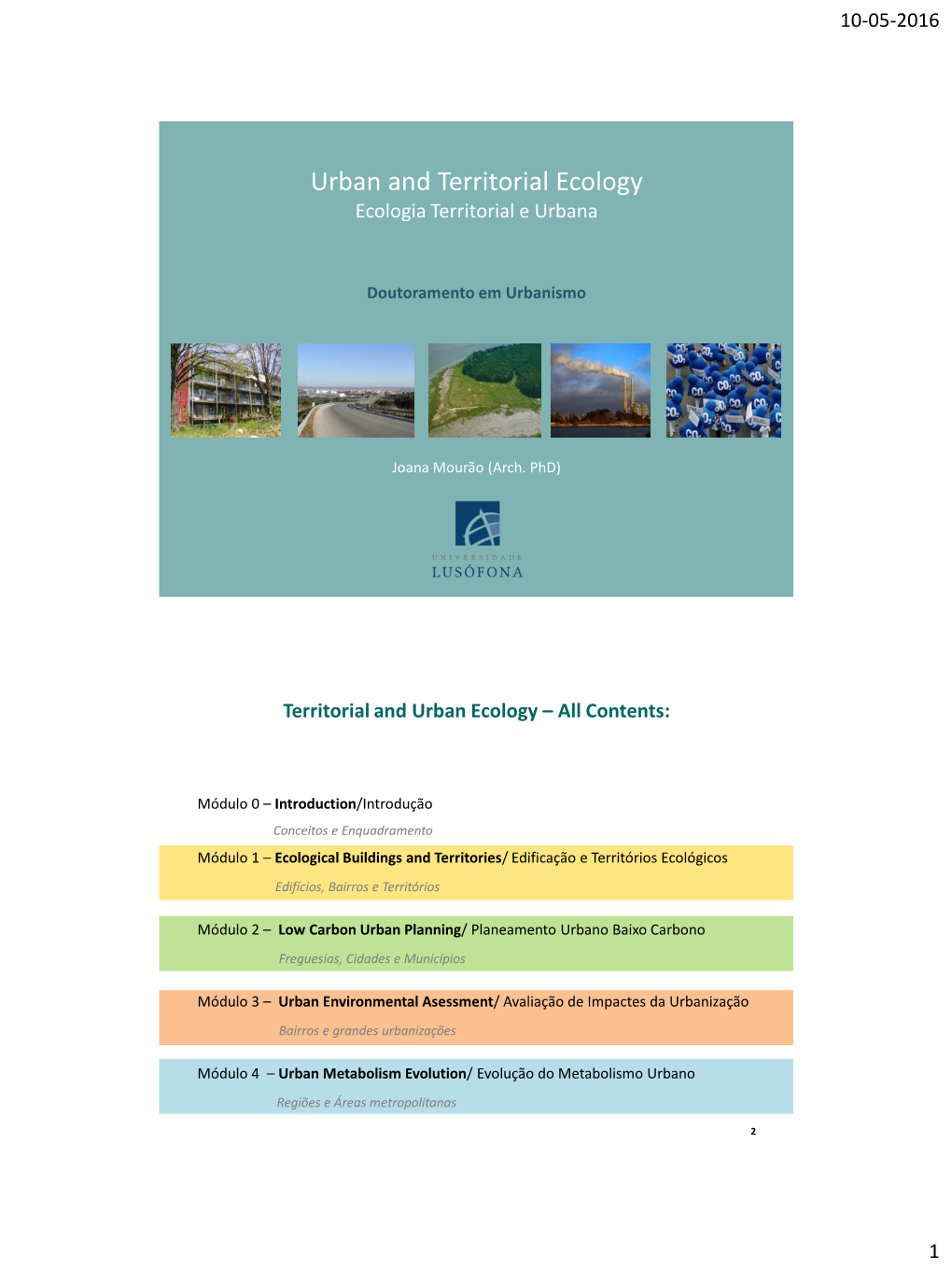 Ecologia Territorial E Urbana