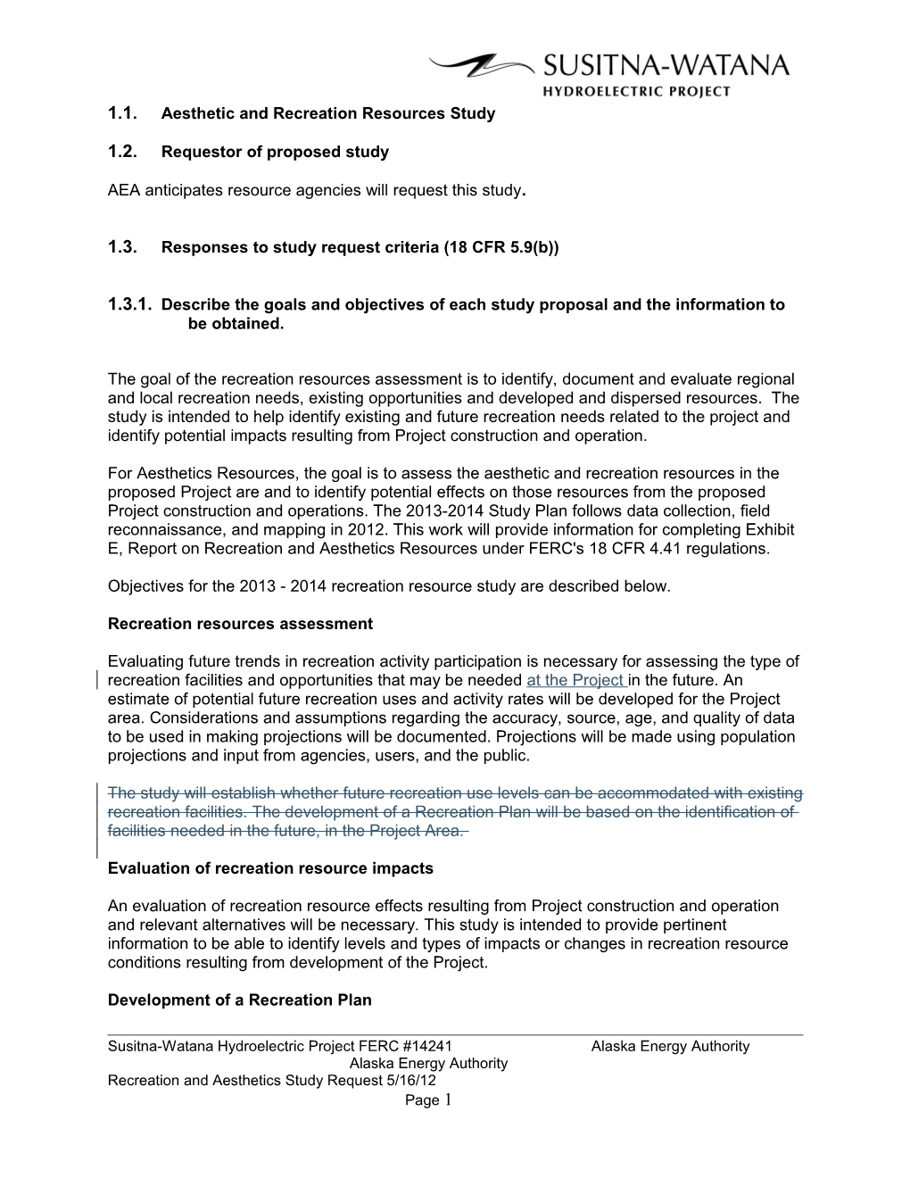 SR for Rec and Aesthetics Redlined Updated KWG 5-16-12