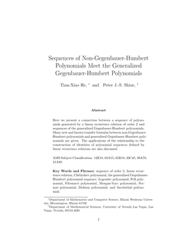 Sequences of Non-Gegenbauer-Humbert Polynomials Meet the Generalized Gegenbauer-Humbert Polynomials
