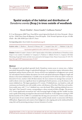 Spatial Analysis of the Habitat and Distribution of Osmoderma Eremita (Scop.) in Trees Outside of Woodlands