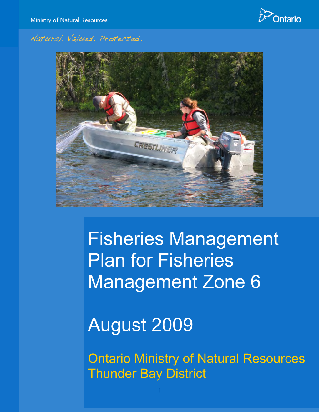 Fisheries Management Plan for Fisheries Management Zone 6 August 2009