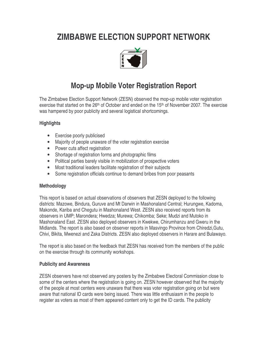 Zimbabwe Election Support Network