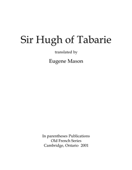 Sir Hugh of Tabarie