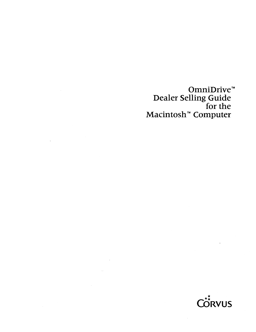 O Illnid Rive ™ Dealer Selling Guide for the Macintosh ™ Coillputer
