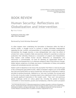 BOOK REVIEW Human Security: Reflections on Globalization and Intervention by Mary Kaldor