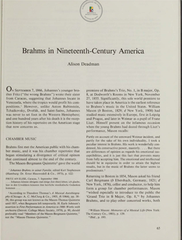 Brahms in Nineteenth-Century America